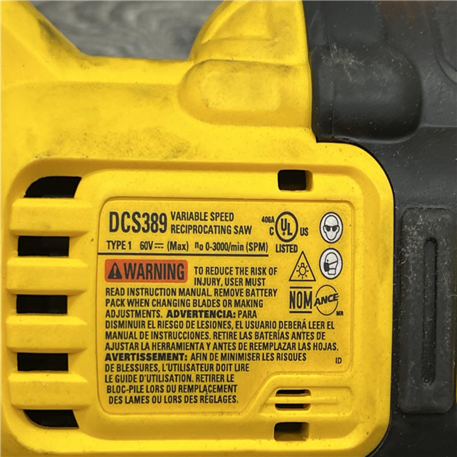 AS-IS DeWalt DCS389B FLEXVOLT 60V MAX Cordless Brushless Reciprocating Saw (Tool-Only)