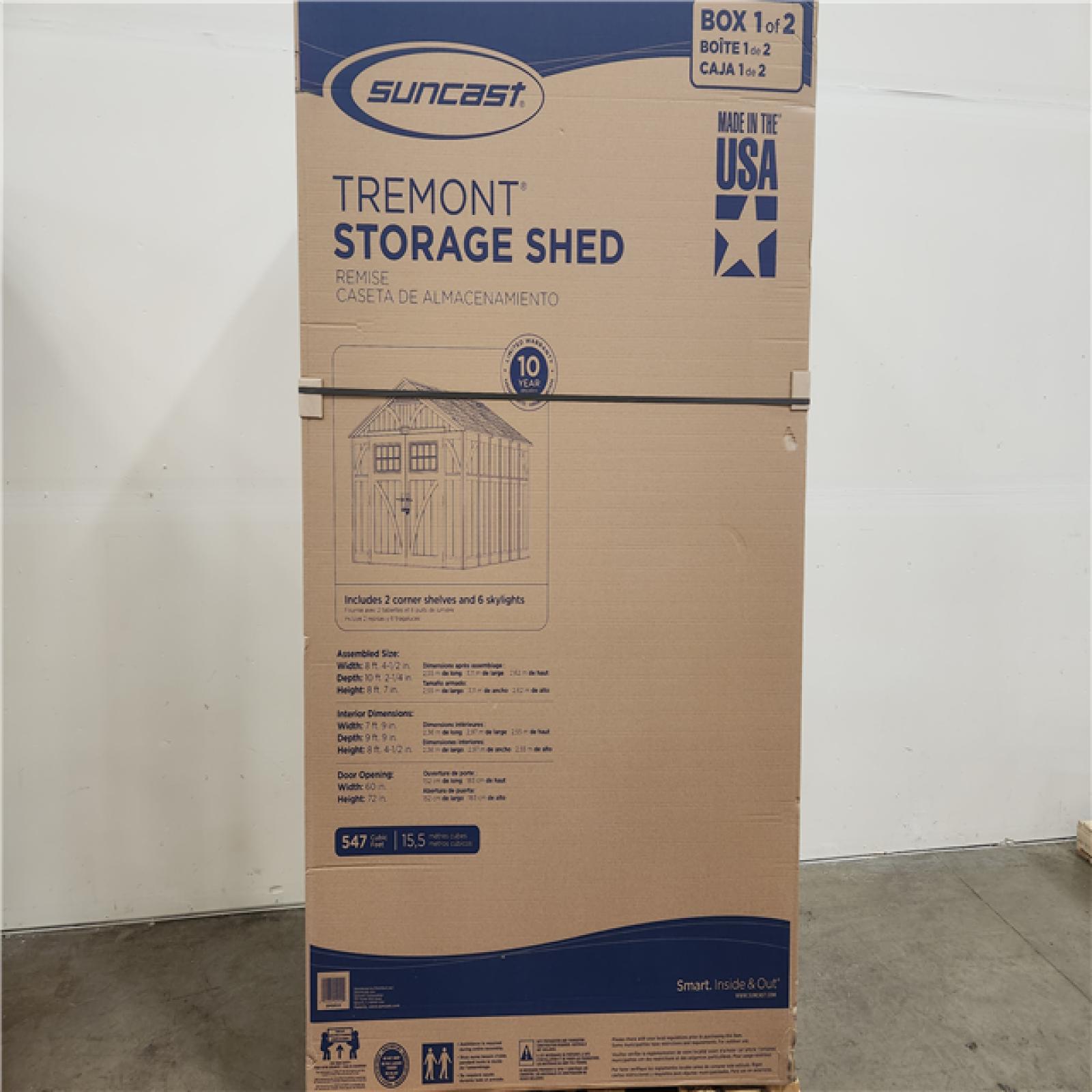 Phoenix Location NEW Suncast Tremont 8 ft. W x 10 ft. D Plastic Shed (85.32 sq. ft.) BMS8125