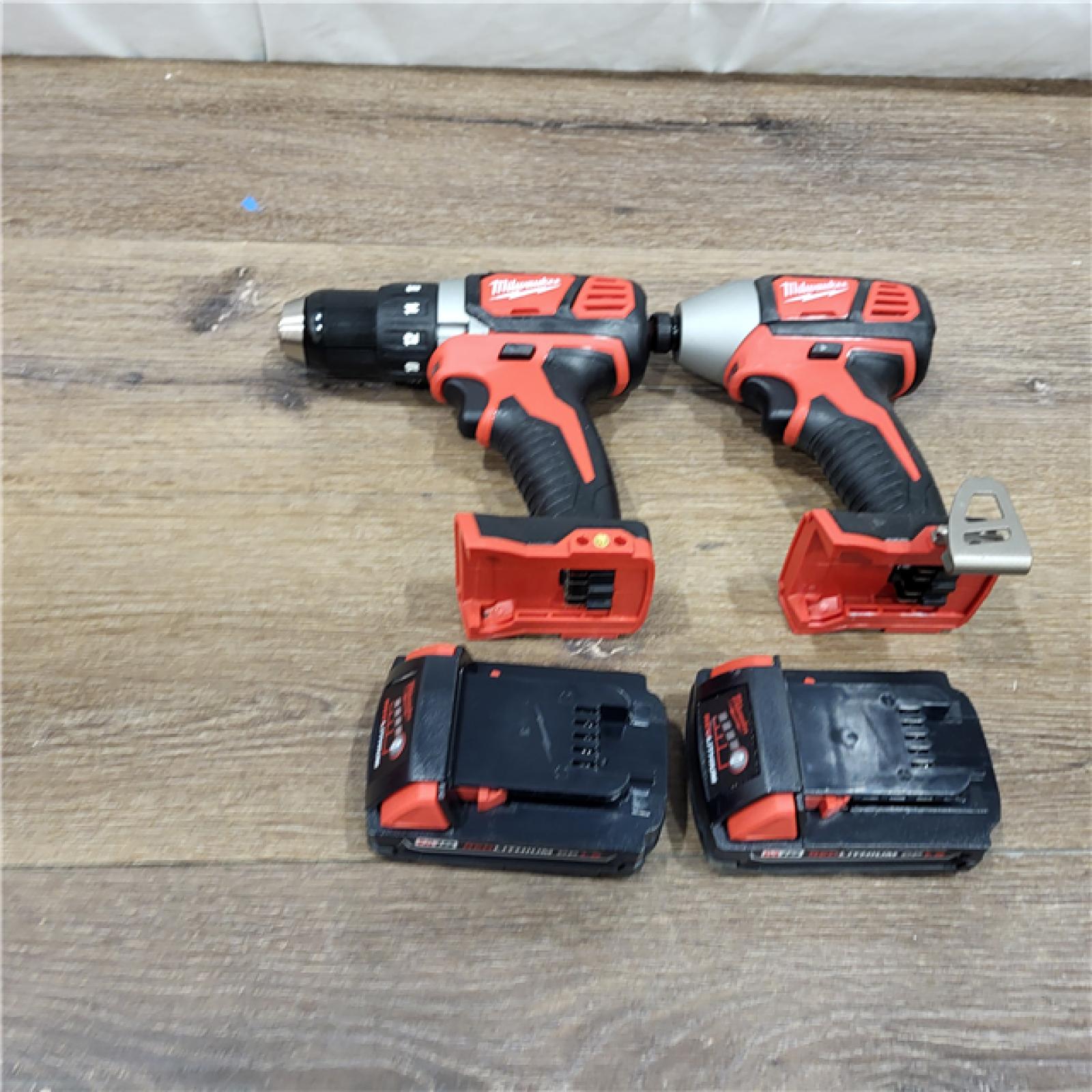 AS-IS Milwaukee M18 18V Cordless Brushed 2 Tool Drill/Driver and Impact Driver Kit