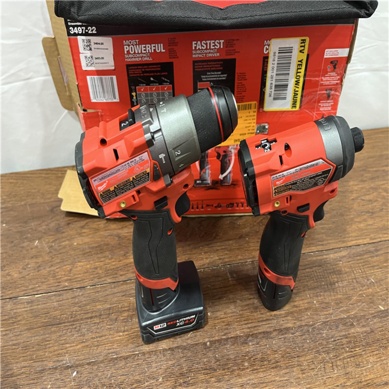 AS-ISMilwaukee 3497-22 12V Brushless Hammer Drill and Impact Driver Combo Kit