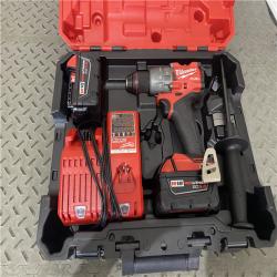 Houston location AS-IS Milwaukee 2904-22 Hammer Drill Driver Kit with Batteries  Charger & Tool Case  Red