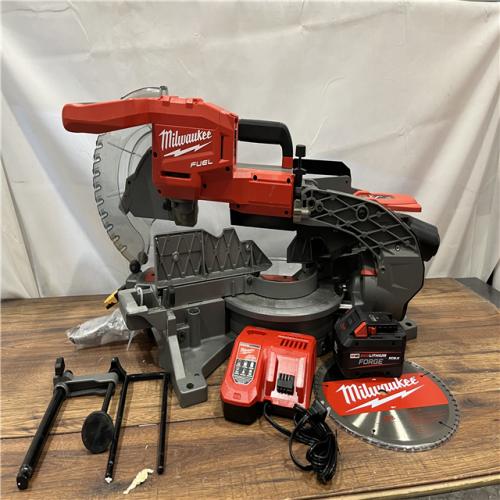 AS-IS M18 FUEL 18V 10 in. Lithium-Ion Brushless Cordless Dual Bevel Sliding Compound Miter Saw Kit with One 8.0 Ah Battery