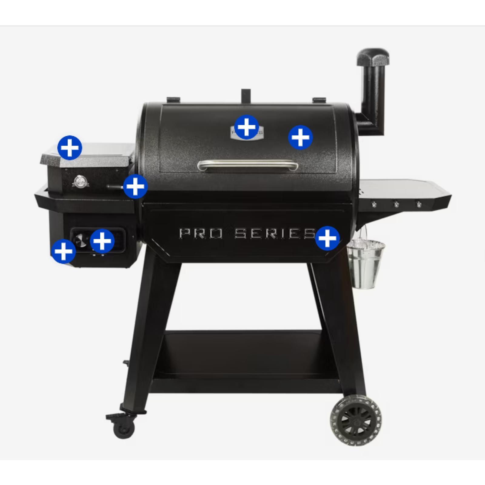 DALLAS LOCATION- AS-IS - Pit Boss Pro Series 850-Sq in Hammertone Pellet Grill PALLET - (4 UNITS)