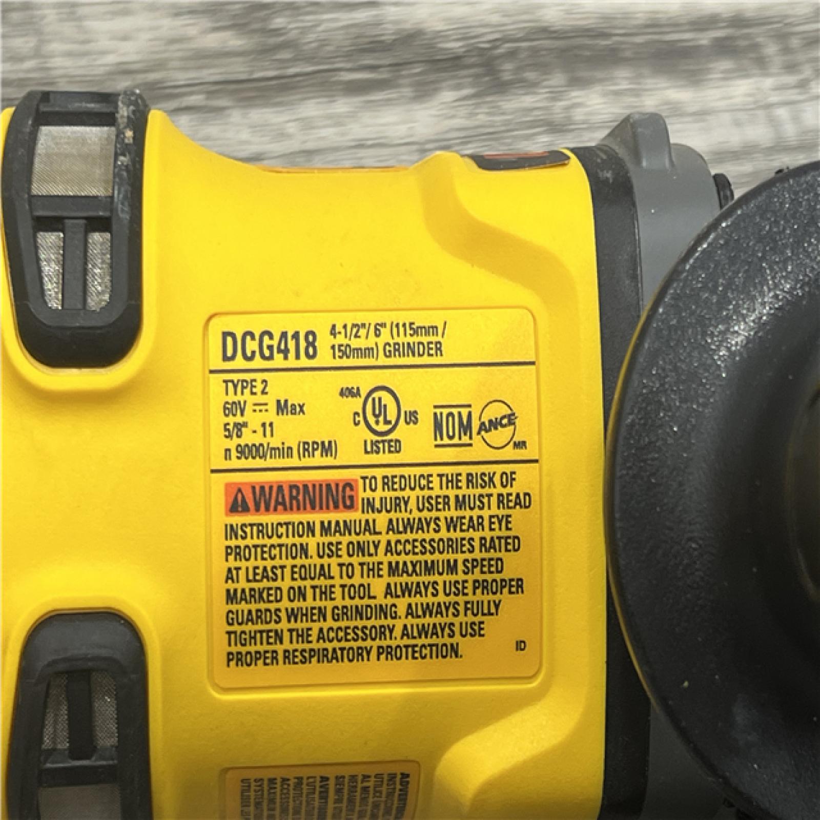 AS-IS DeWalt FLEXVOLT 60V MAX Cordless Grinder  4.5 - 6   9000 RPM  1 EA (115-DCG418B)