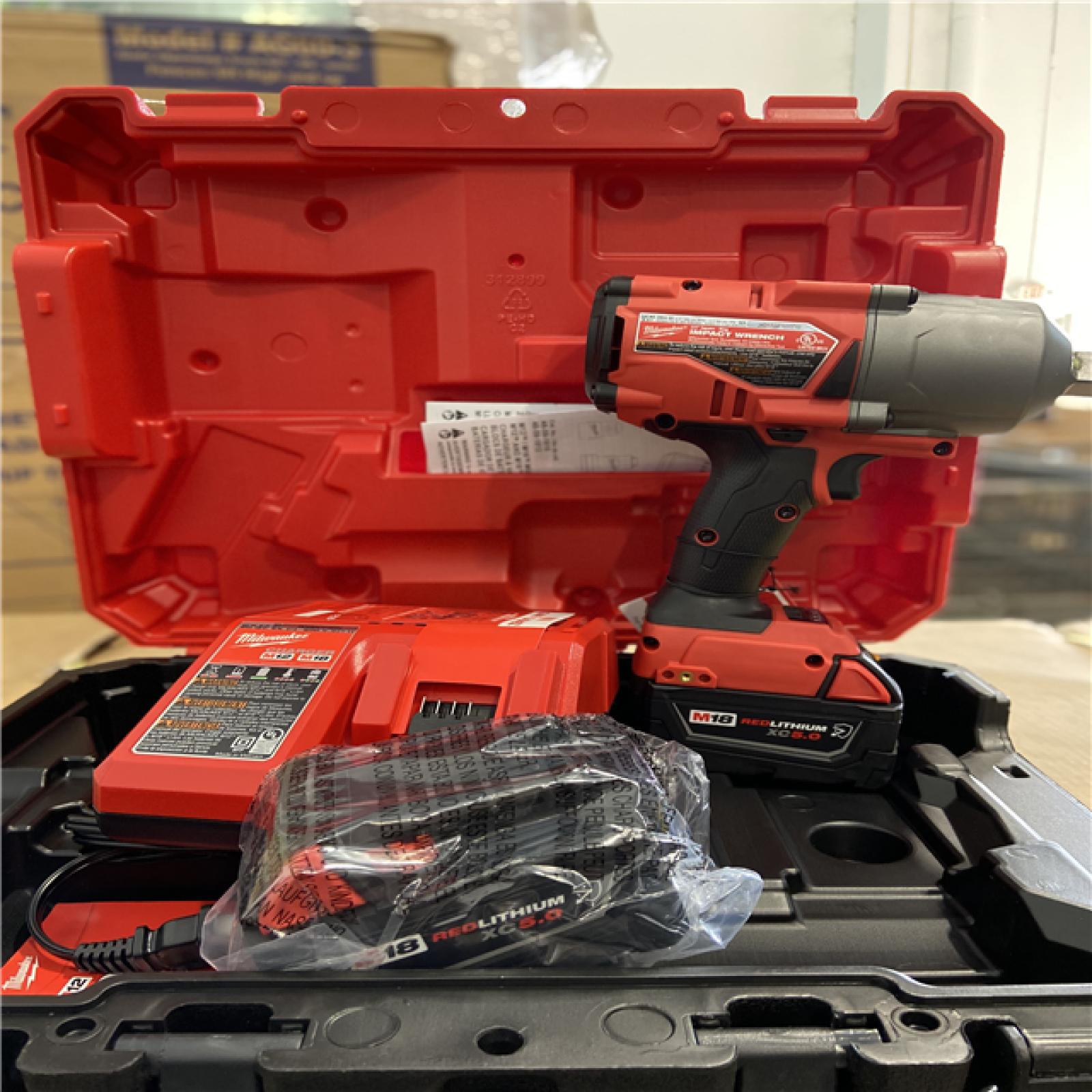 NEW! - Milwaukee M18 FUEL ONE-KEY 18V Li-Ion Brushless Cordless 3/4 in. High-Torque Impact Wrench with Friction Ring, Resistant Batteries