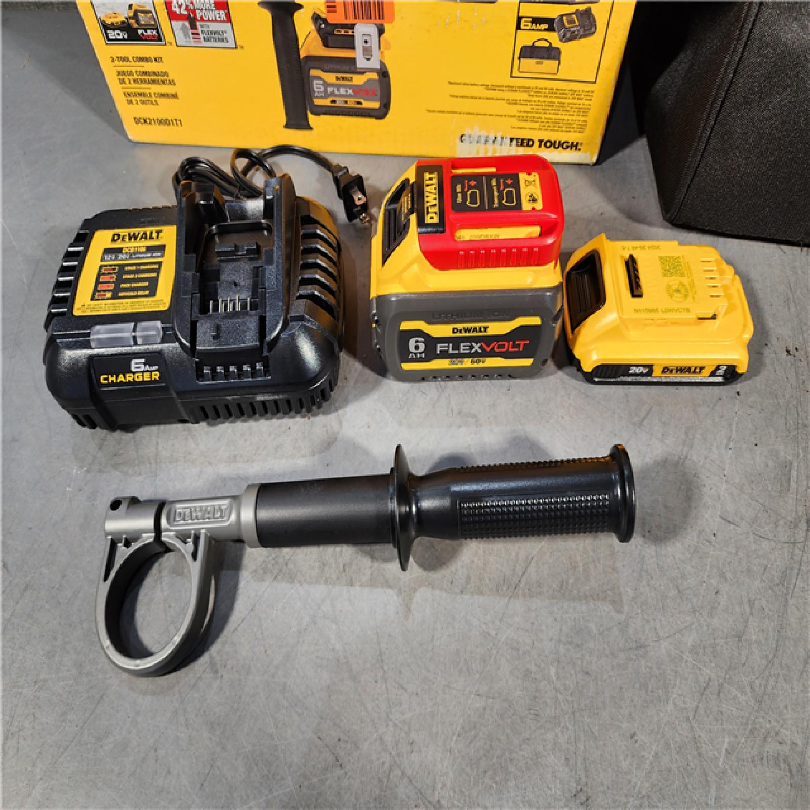 HOUSTON LOCATION - AS-IS (APPEARS LIKE NEW) DEWALT 20V MAX Cordless Brushless Hammer Drill/Driver 2 Tool Combo Kit with FLEXVOLT ADVANTAGE