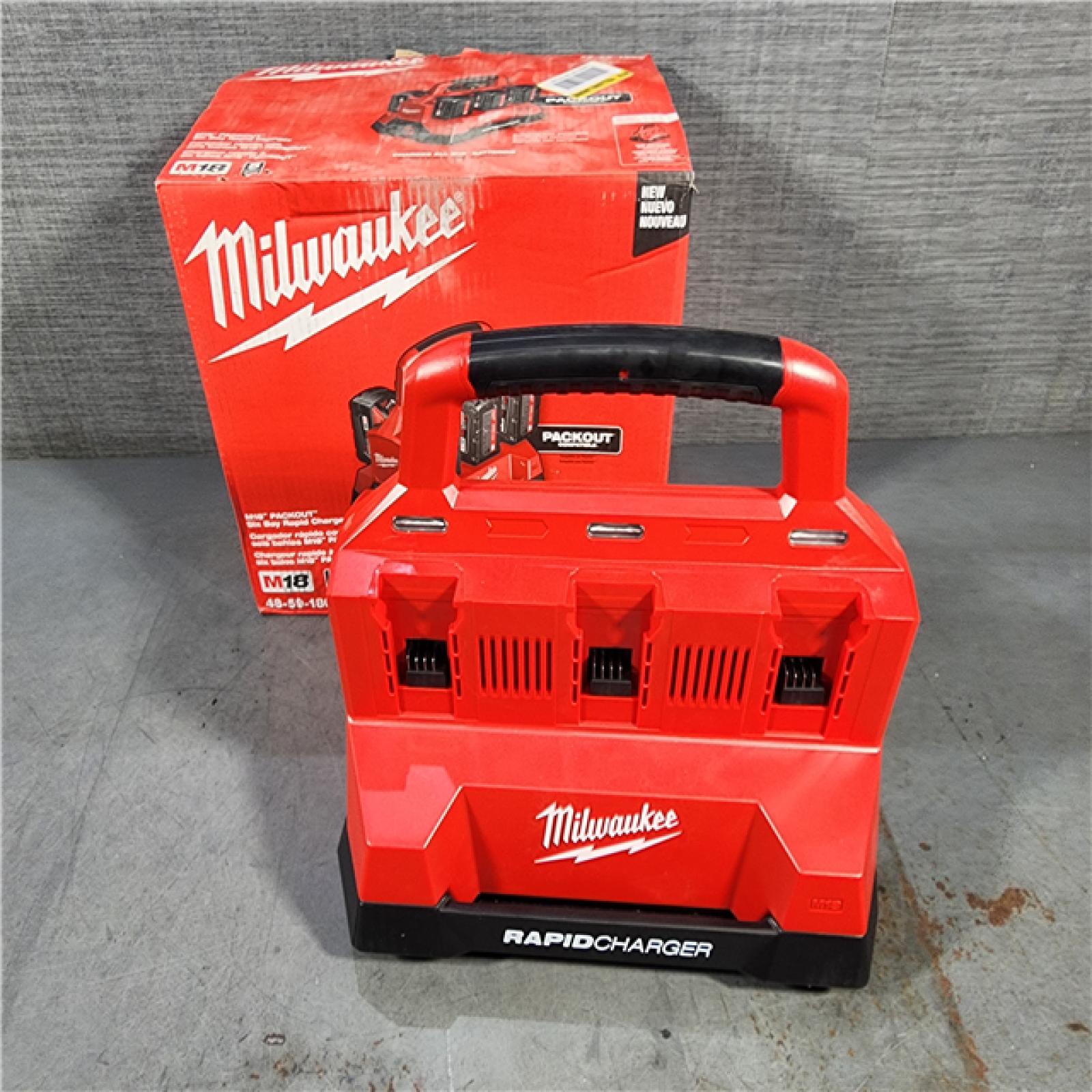 HOUSTON LOCATION - AS-IS Milwaukee M18 Packout Six Bay Rapid Charger (TOOL ONLY)