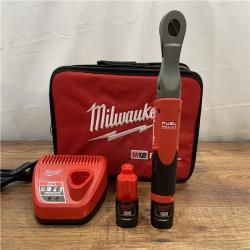 AS-IS Milwaukee M12 FUEL 12-Volt Lithium-Ion Brushless Cordless 3/8 in. Ratchet Kit