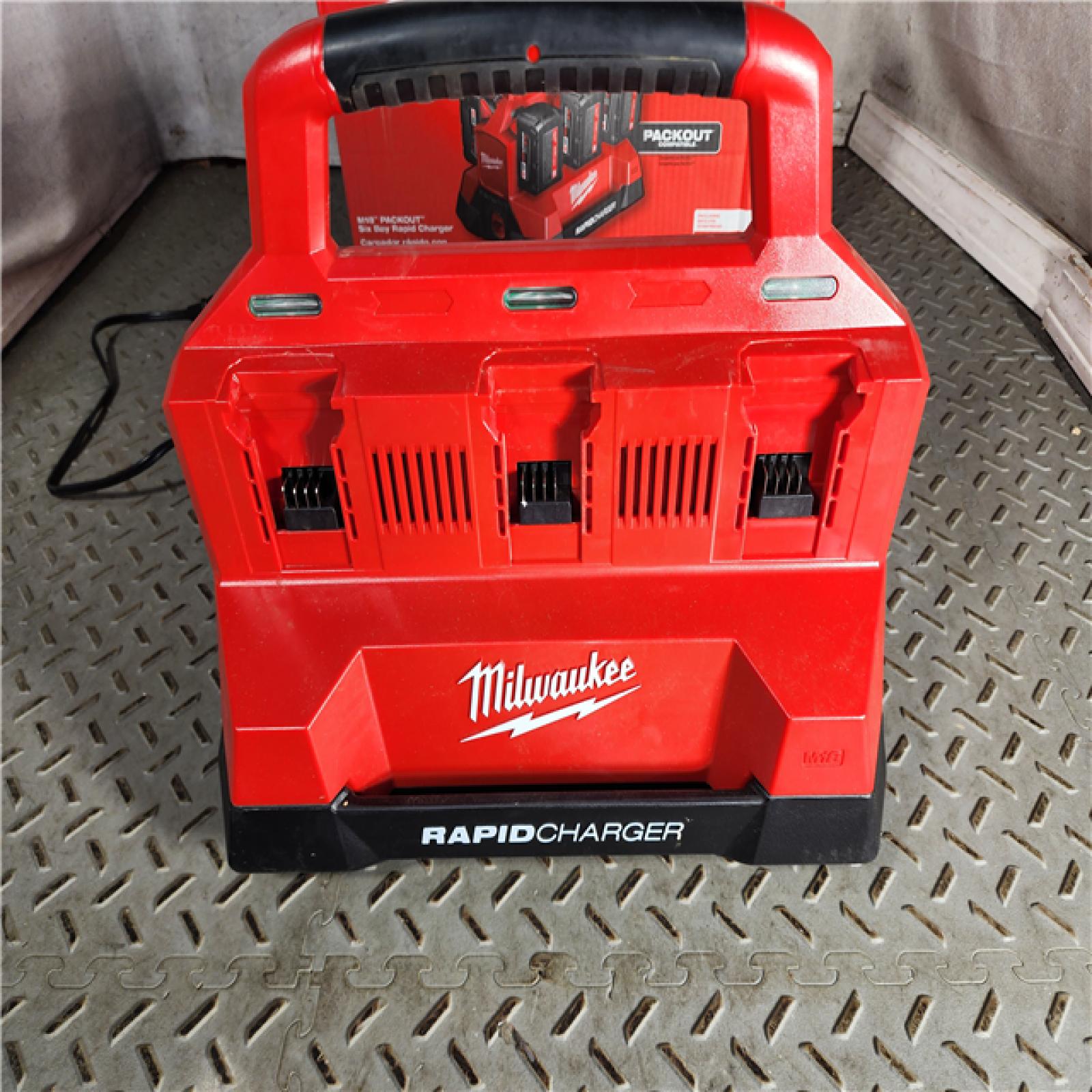 HOUSTON LOCATION - AS-IS Milwaukee M18 Packout Six Bay Rapid Charger (TOOL ONLY)