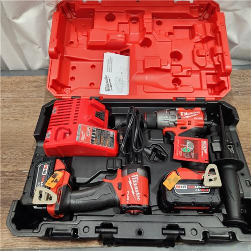 AS-IS Milwaukee M18 FUEL 18V Lithium-Ion Brushless Cordless Hammer Drill and Impact Driver Combo Kit (2-Tool) with 2 Batteries