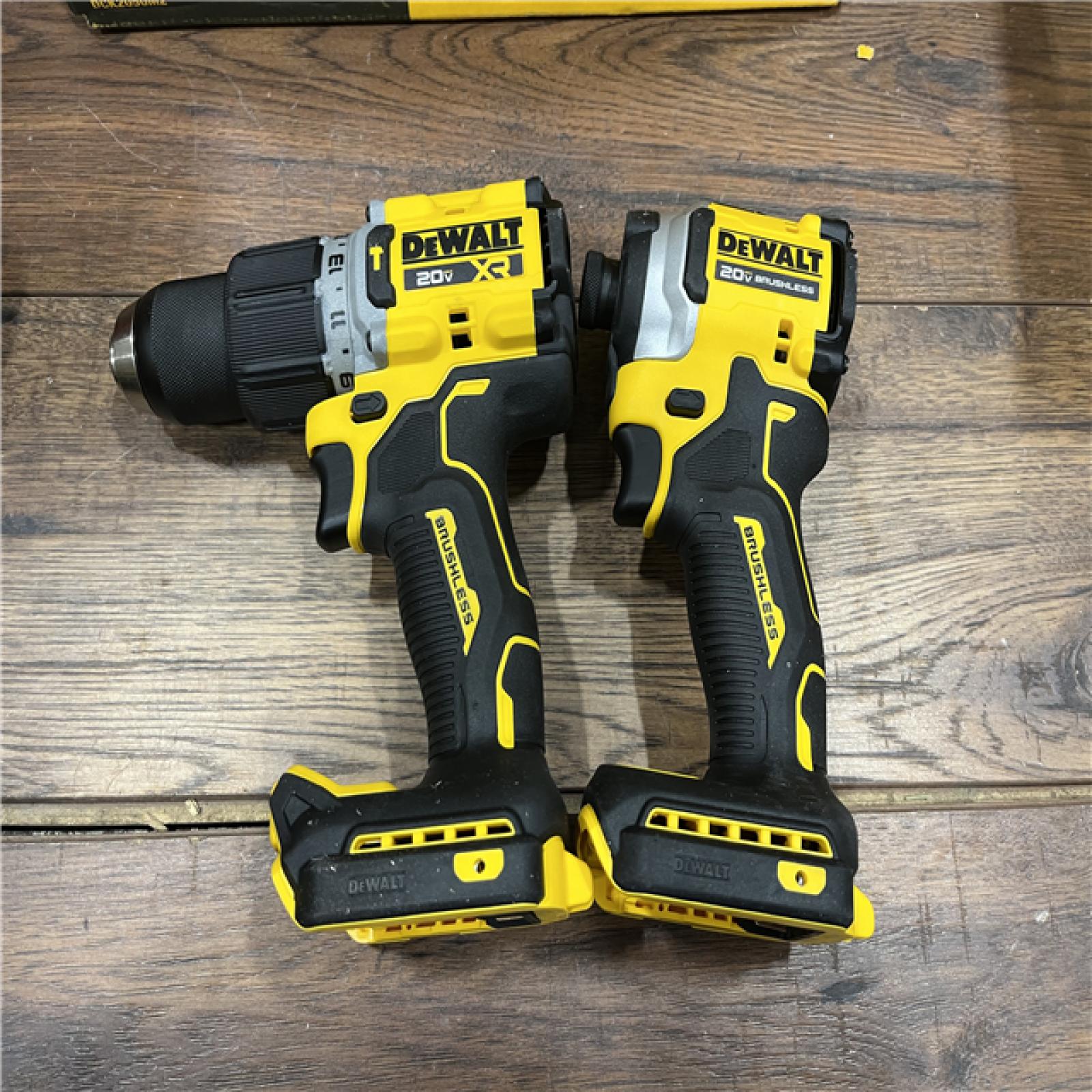 AS-IS DEWALT 20V MAX XR Hammer Drill and ATOMIC Impact Driver 2 Tool Cordless Combo Kit with (2) 4.0Ah Batteries, Charger, and Bag ( TOOL ONLY )