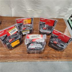 AS-IS Milwaukee 48-11-1812 M18 REDLITHIUM High Output 12.0Ah Battery Pack (5 PACK)