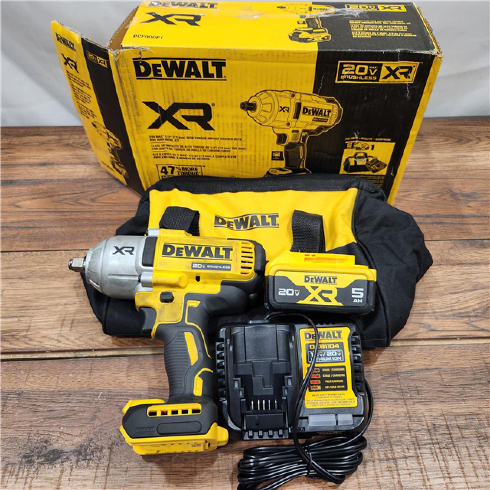 AS-IS DEWALT 20V MAX* XR 1/2  High Torque Impact Wrench with Hog Ring Anvil