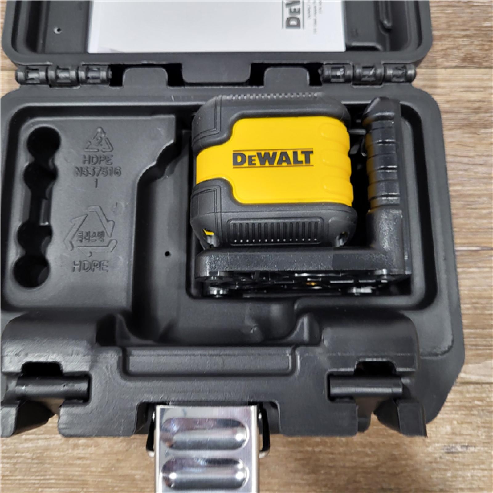 AS-IS DEWALT 55 Ft. Green Self-Leveling Cross Line Laser Level with (2) AA Batteries & Case