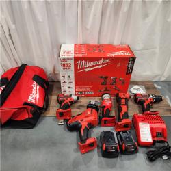 AS IS M18 18V Lithium-Ion Cordless Combo Kit (5-Tool) with (2) Batteries, Charger and Tool Bag