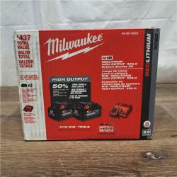 AS-IS Milwaukee M18 18-Volt Lithium-Ion High Output Starter Kit with Two 6.0 Ah Battery and Charger