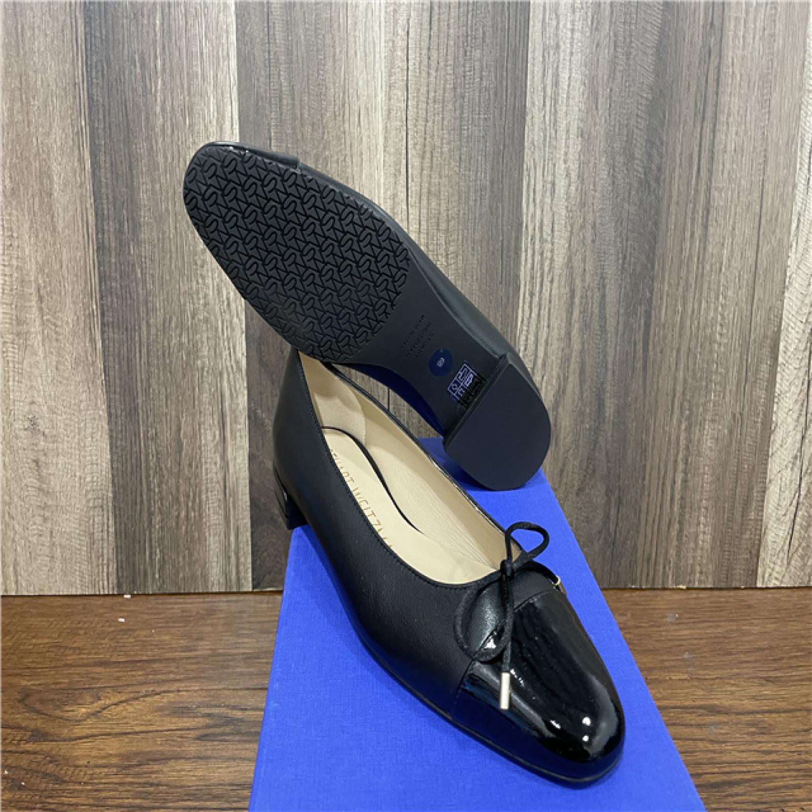 NEW! Stuart Weitzman Women's Slip on Patent Cap Flats - Black - SZ 6B