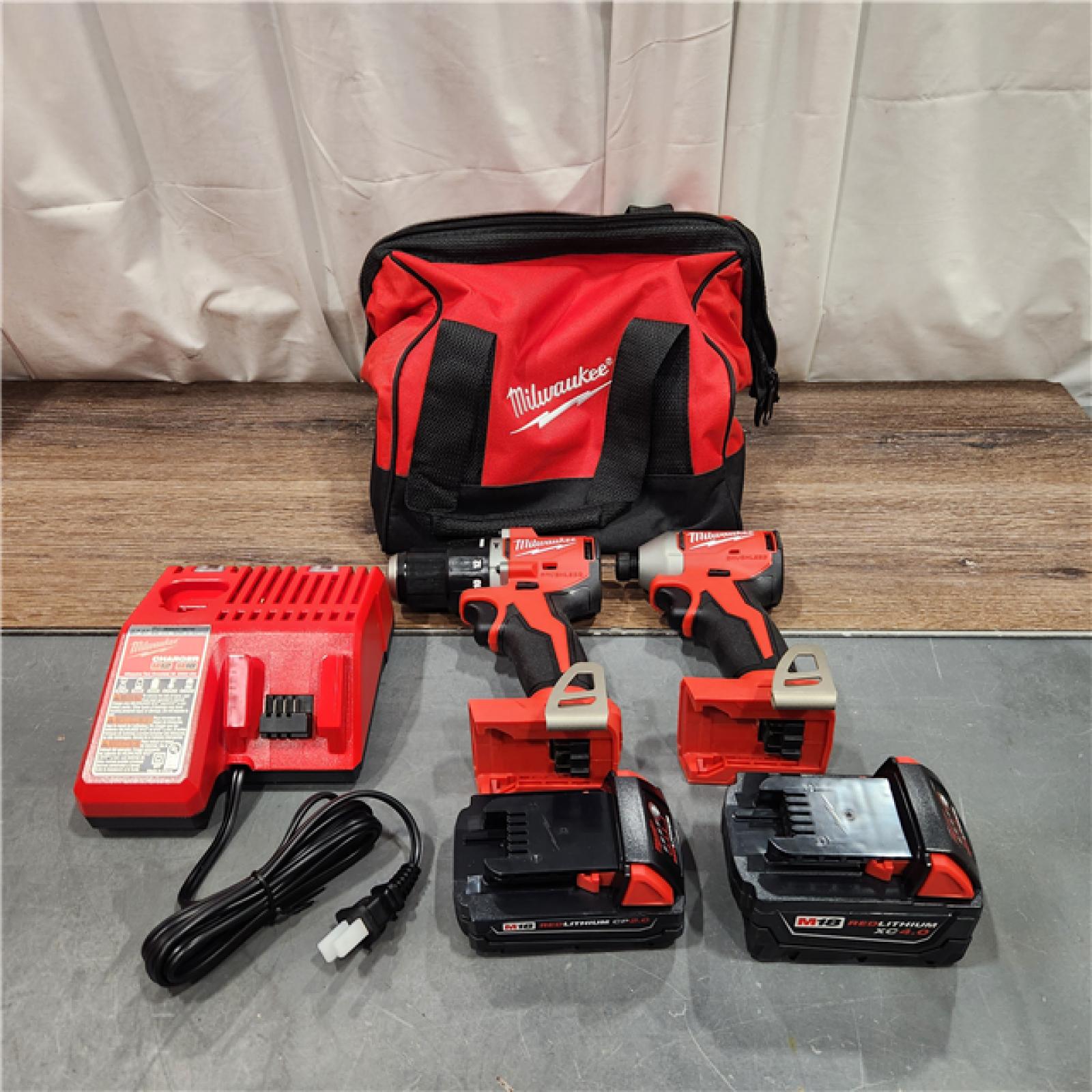 AS IS  Milwaukee M18 Compact Brushless 2-Tool Combo Kit