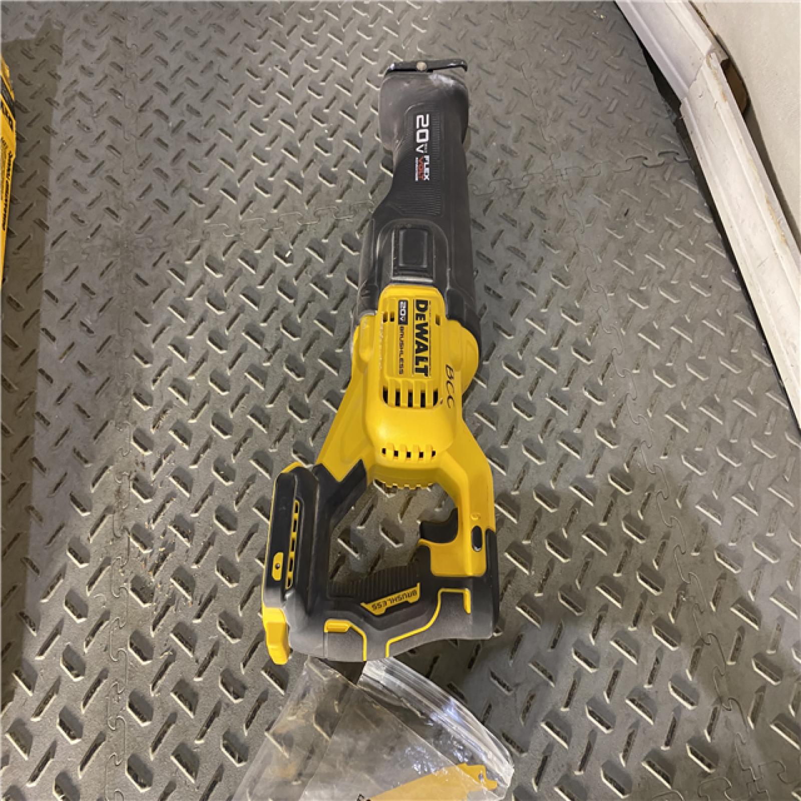 Houston location AS-IS DEWALT 20V MAX Lithium Ion Cordless Brushless Reciprocating Saw with FLEXVOLT ADVANTAGE (Tool Only)