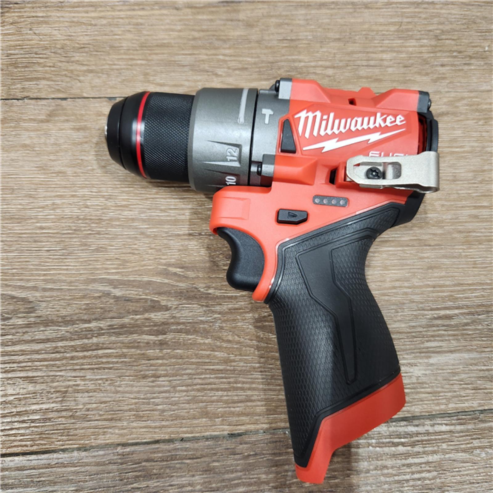 AS-IS Milwaukee M12 FUEL 12-Volt Lithium-Ion Brushless Cordless 1/2 in. Hammer Drill Kit with 1 Compact 2.0Ah Battery Pack and 1 Charger