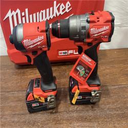 AS-ISMilwaukee M18 FUEL 18V Lithium-Ion Brushless Cordless Hammer Drill and Impact Driver Combo Kit (2-Tool) with 2 Batteries