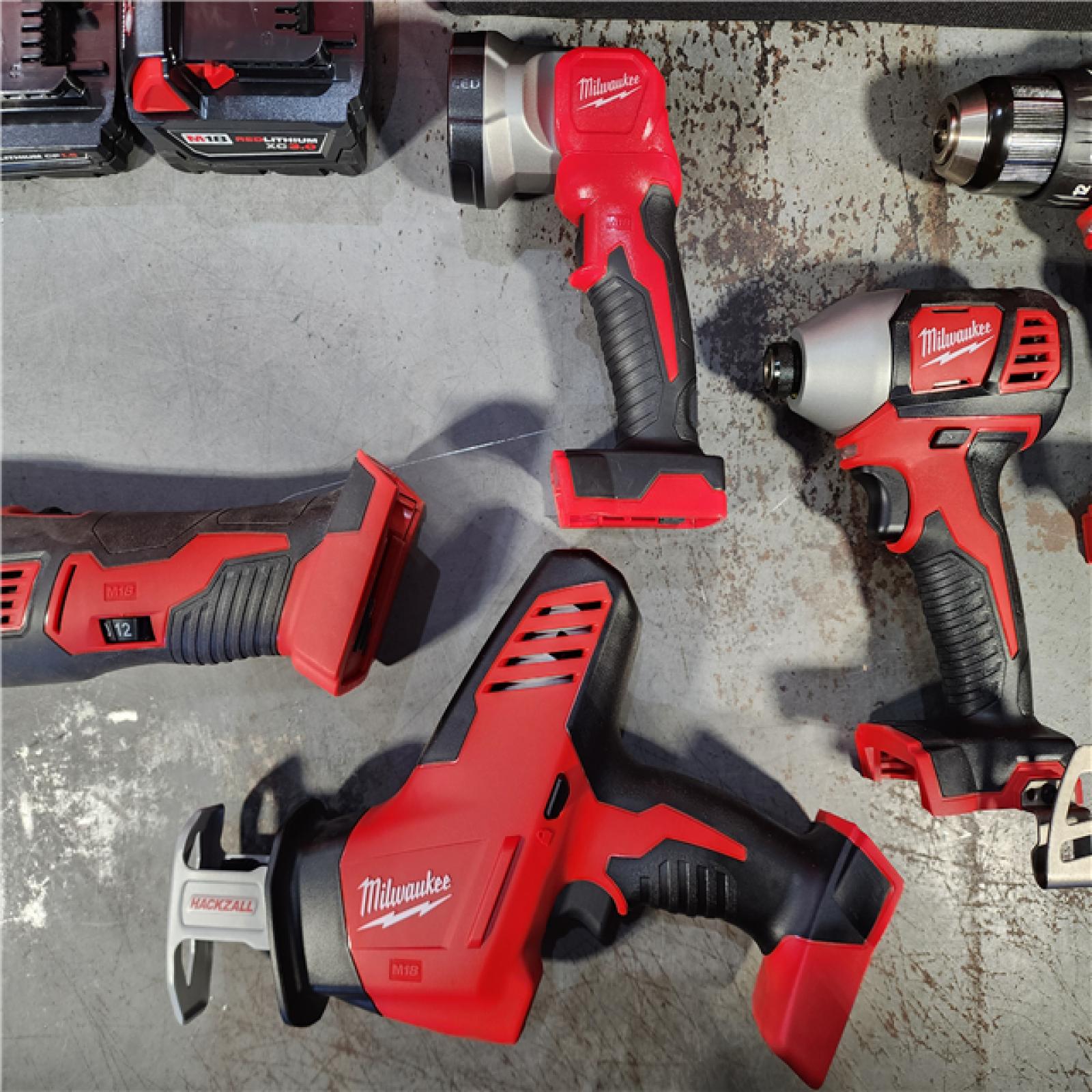 HOUSTON LOCATION - AS-IS (APPEARS LIKE NEW) M18 18V Lithium-Ion Cordless Combo Kit (5-Tool) with (2) Batteries, Charger and Tool Bag