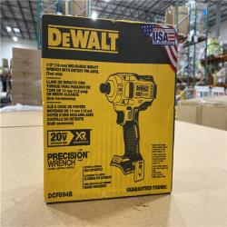 NEW! - DEWALT 20V MAX XR Cordless Brushless 1/2 in. Mid-Range Impact Wrench with Detent Pin Anvil (Tool Only)