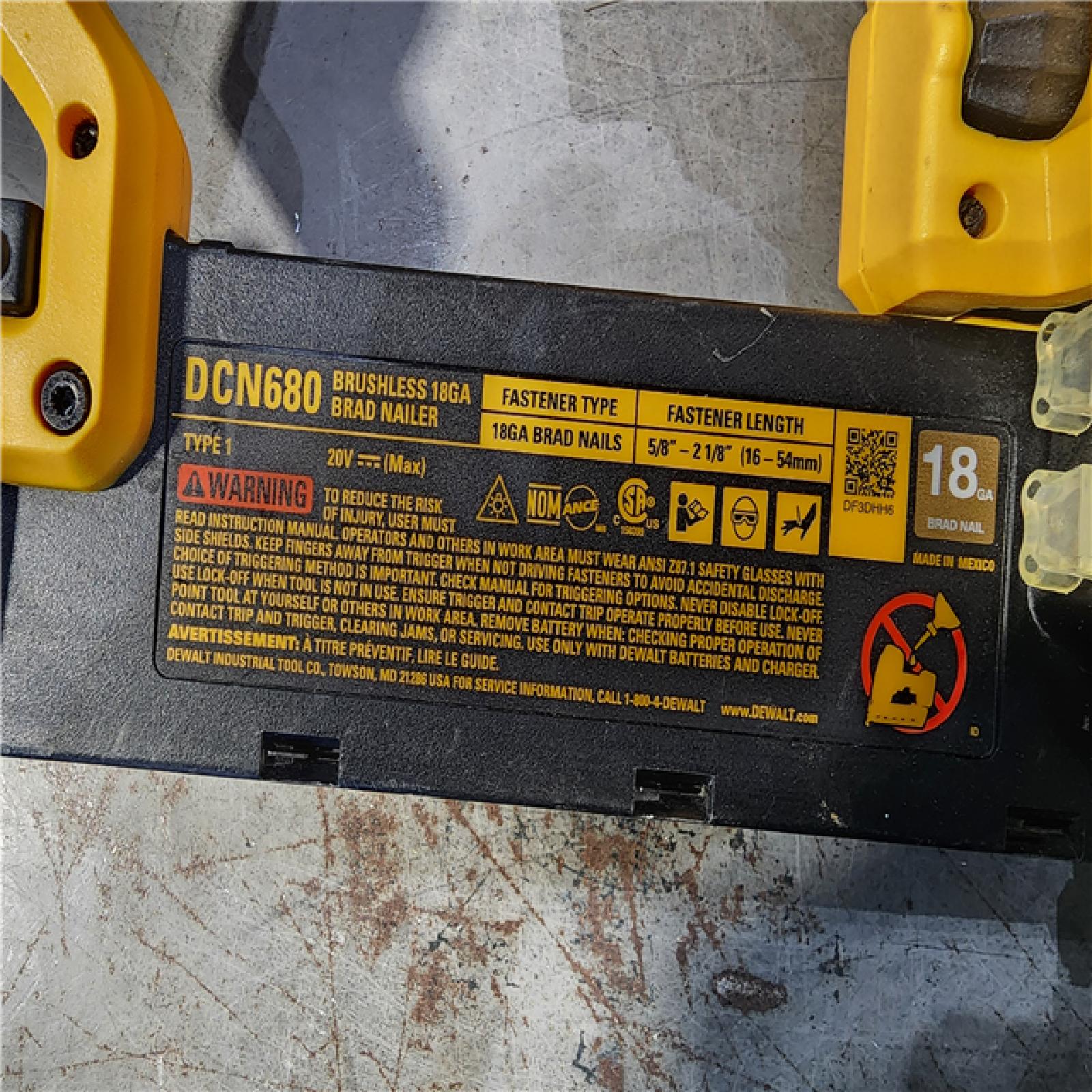 HOUSTON LOCATION - AS-IS DeWalt 20V MAX XR Lithium-Ion Electric Cordless 18-Gauge Brad Nailer (Tool Only)