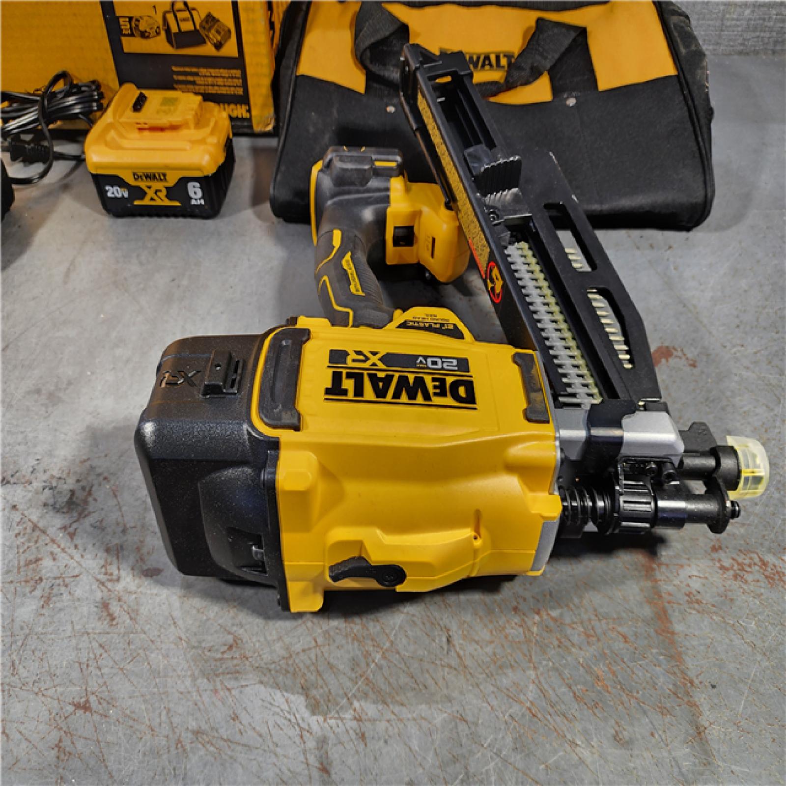 HOUSTON LOCATION - AS-IS DEWALT 20-Volt 21Â° Cordless Framing Nailer Kit with 6.0 Ah Lithium-Ion Battery and Charger