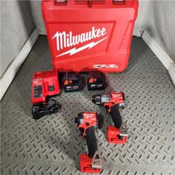 HOUSTON LOCATION - AS-IS (APPEARS LIKE NEW) Milwaukee M18 FUEL 18V Lithium-Ion Brushless Cordless Hammer Drill and Impact Driver Combo Kit (2-Tool) with 2 Batteries