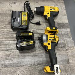 AS-IS DEWALT 20V MAX Lithium-Ion Brushed Cordless Drill/Impact (2-Tool) Combo Kit