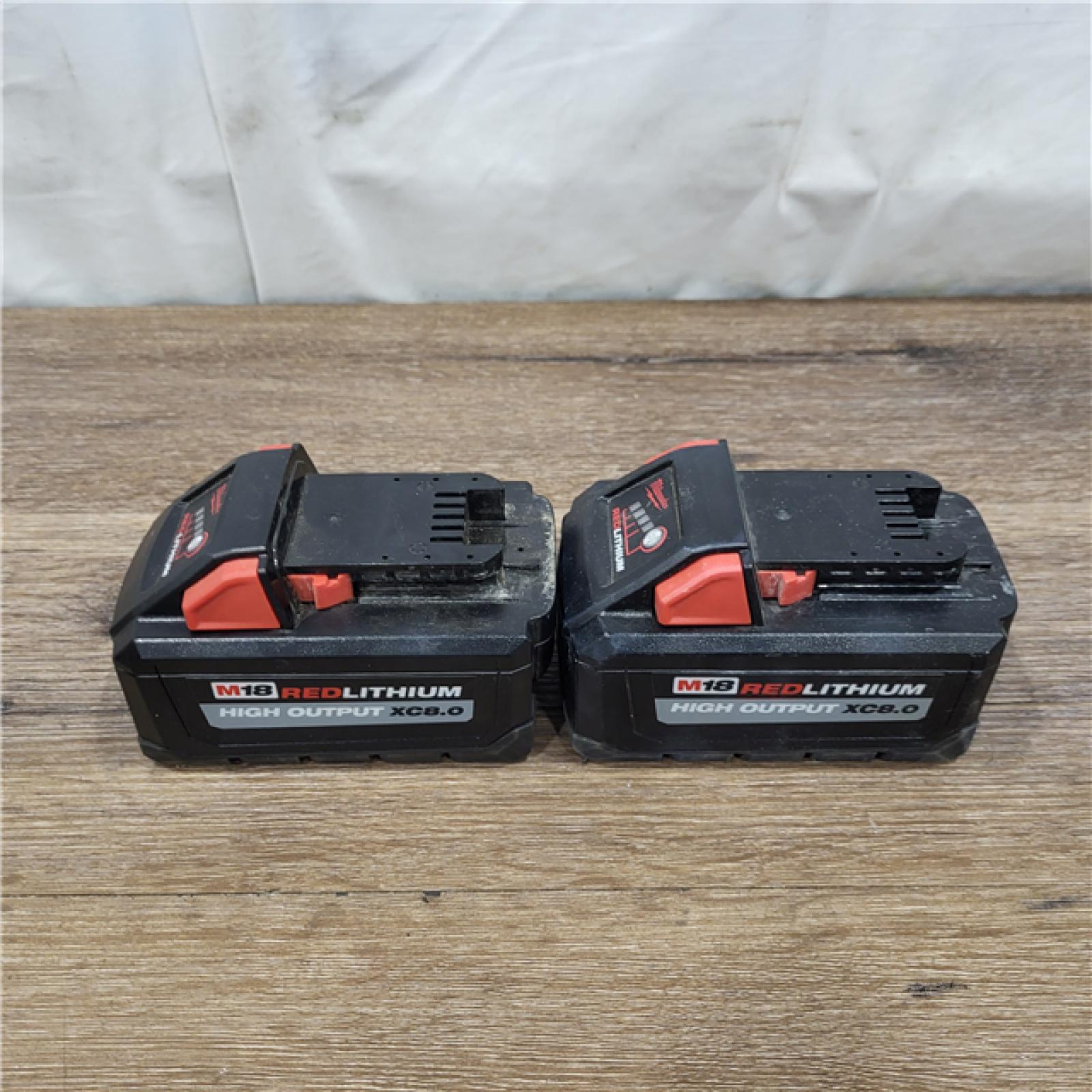 AS-IS Milwaukee M18 18-Volt Lithium-Ion HIGH OUTPUT XC 8.0Ah Battery (2 PACKS)