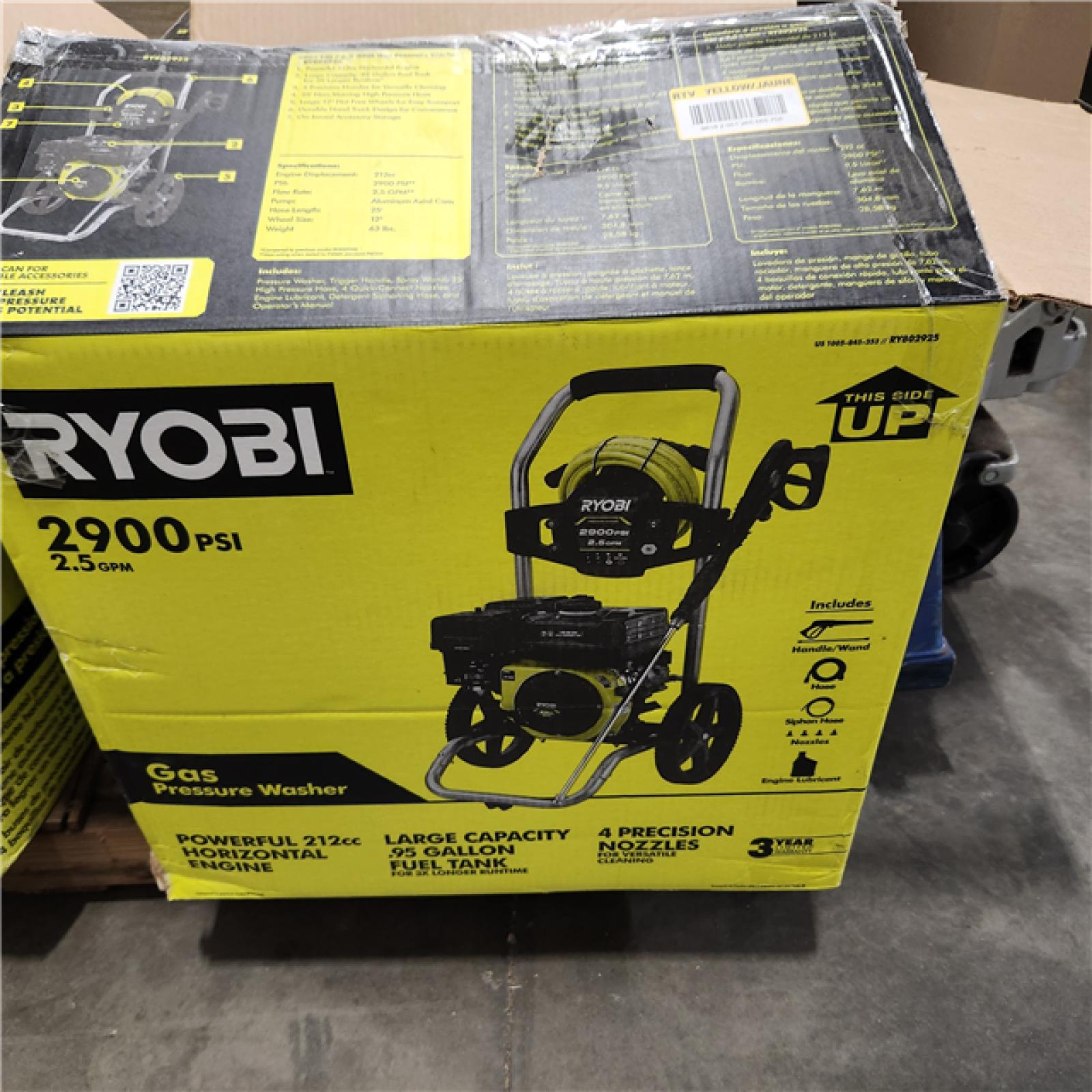 Dallas Location - As-Is RYOBI 2900 PSI 2.5 GPM  Gas Pressure Washer