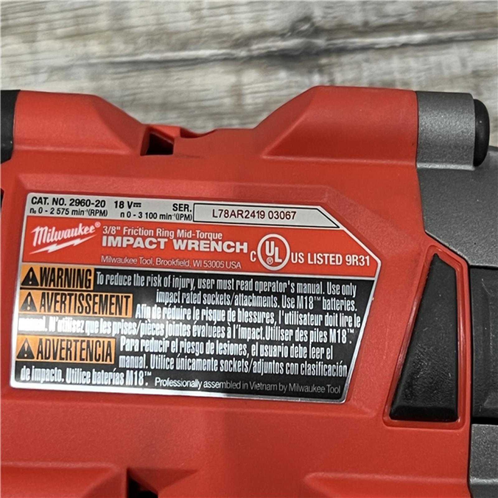 AS-IS Milwaukee M18 18V Fuel 3/8  Mid-Torque Compact Impact Wrench Brushless Cordless Lithium-Ion 2960-20