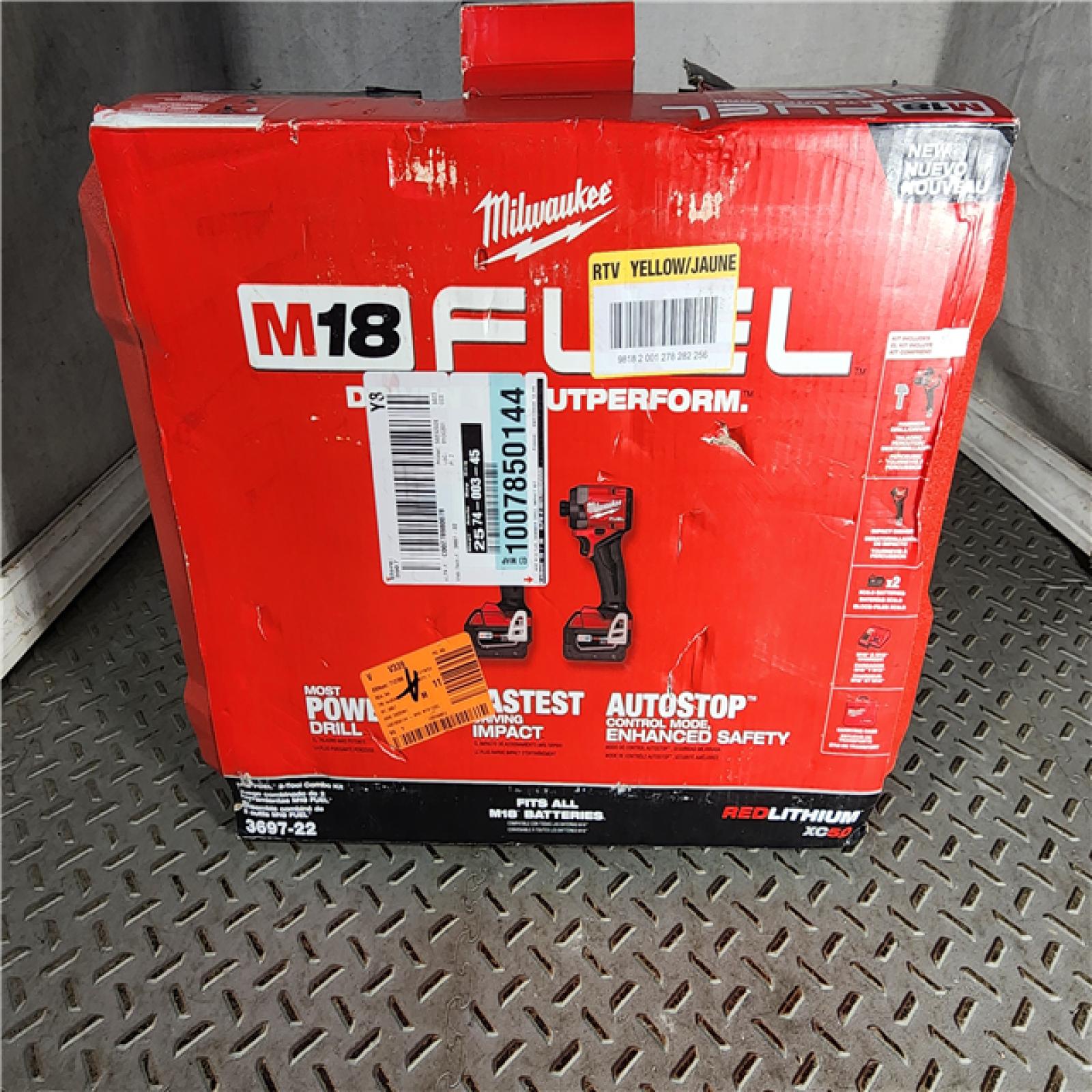 HOUSTON LOCATION - AS-IS Milwaukee M18 FUEL 18V Lithium-Ion Brushless Cordless Hammer Drill and Impact Driver Combo Kit (2-Tool) with 2 Batteries