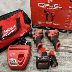 AS-IS Milwaukee 3497-22 12V Brushless Hammer Drill and Impact Driver Combo Kit