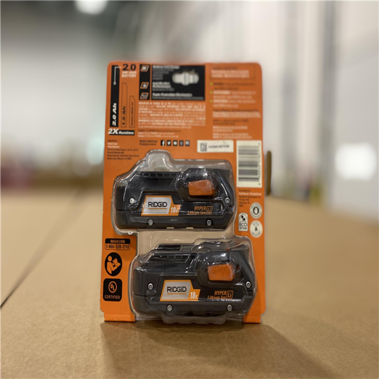 NEW! - RIDGID 18V COMPACT LITHIUM-ION BATTERY 2 PACK