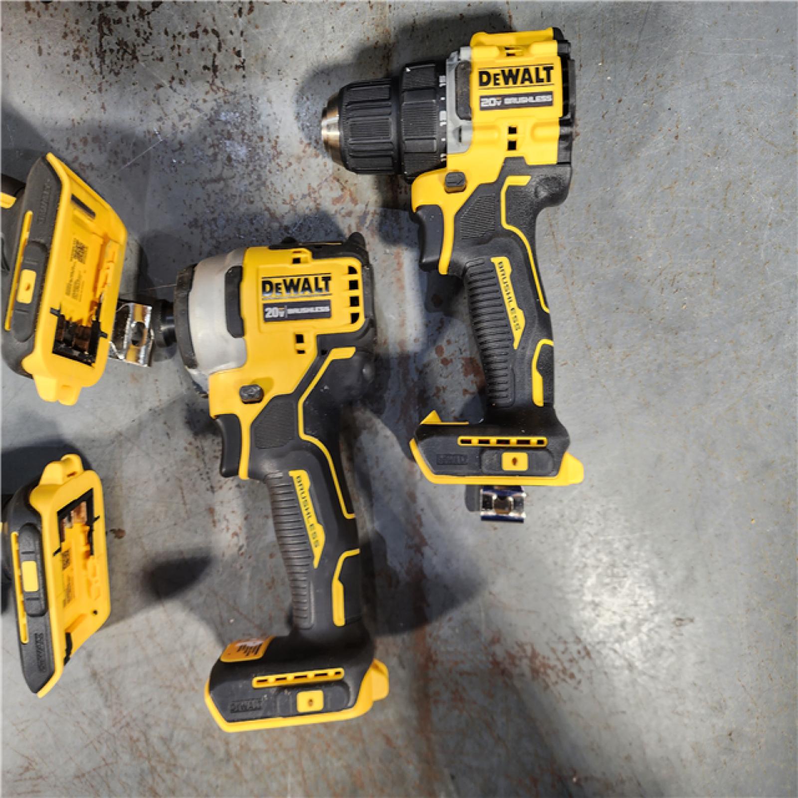 HOUSTON LOCATION - AS-IS DeWalt 20V MAX ATOMIC Cordless Brushless 4 Tool Combo Kit