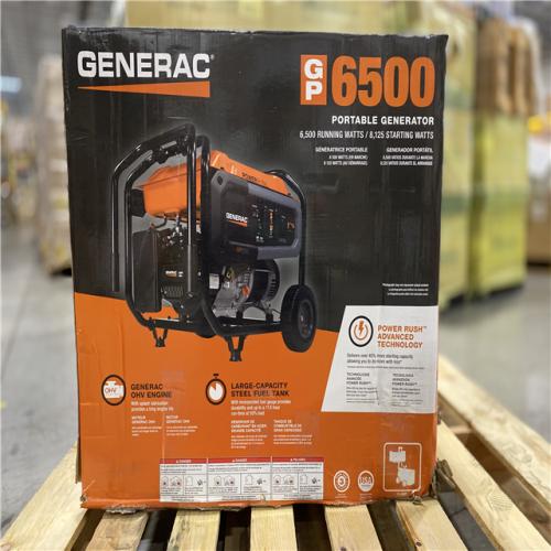 DALLAS LOCATION - Generac GP 6500-Watt Recoil Start Gas-Powered Portable Generator, 49-ST/CSA