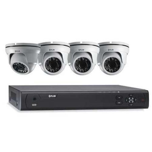 NEW! FLIR M3104E1A4 4-Channel 1080p MPX HD-CVI DVR System with 1TB HDD, Includes 4x 720p Outdoor Dome Cameras