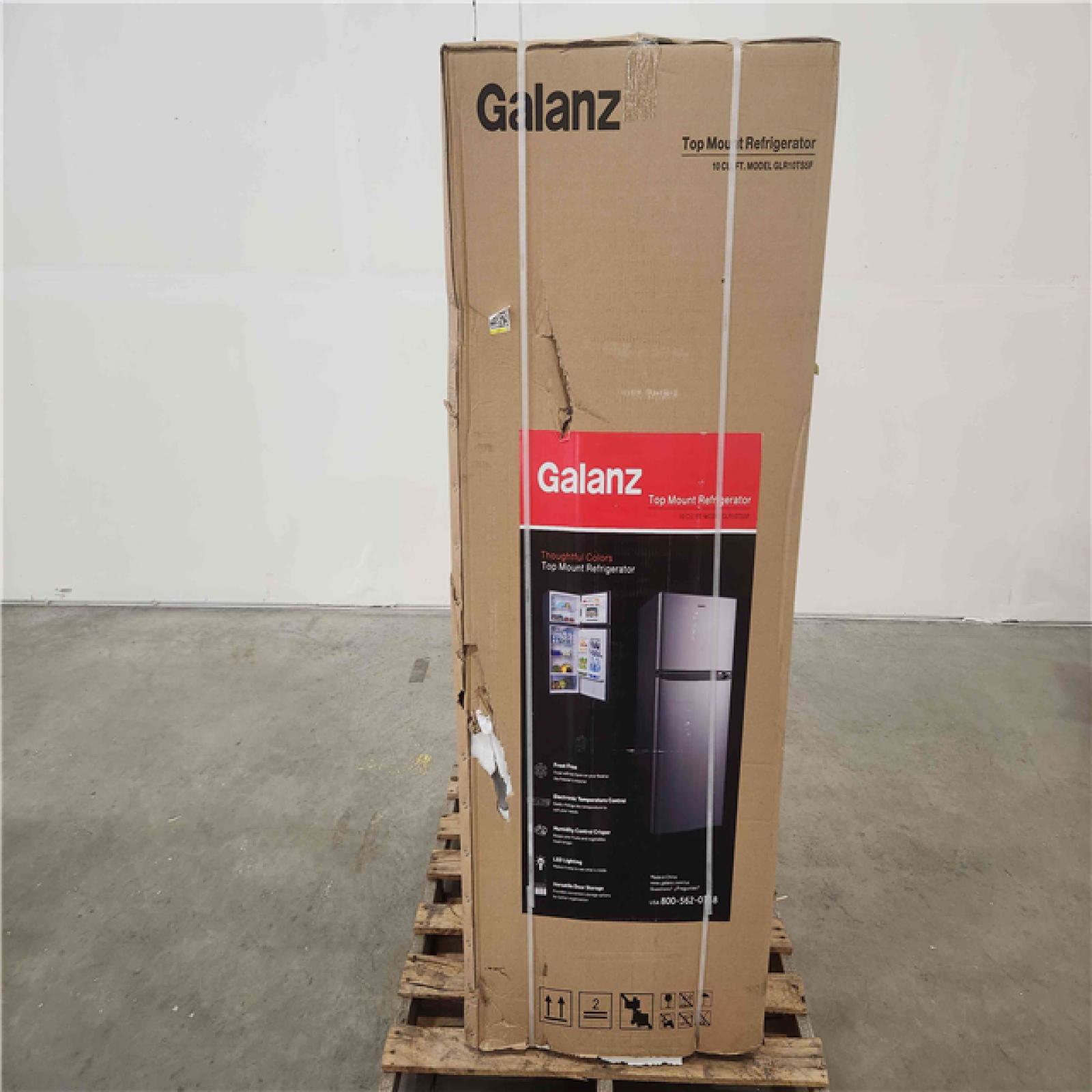 Phoenix Location NEW Galanz 10.0 cu. ft. Top Freezer Refrigerator with Dual Door, Frost Free in Stainless Steel Look GLR10TS5F