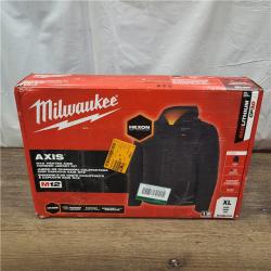 AS-IS Milwaukee M12 12V Mens Heated Axis Hooded Jacket with Battery, Black, Size XL - M102B-21XL