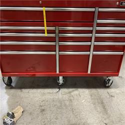 DALLAS LOCATION - Husky 72 in. W x 24 in. D Heavy Duty 15-Drawer Mobile Workbench Cabinet with Stainless Steel Top in Gloss Red