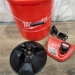 AS-IS M12 12-V Lithium-Ion Cordless Drain Snake Auger W/ (1) 1.5Ah Battery, 5/16 in. X 25 Ft. Cable, Charger, & 5 Gal. Bucket