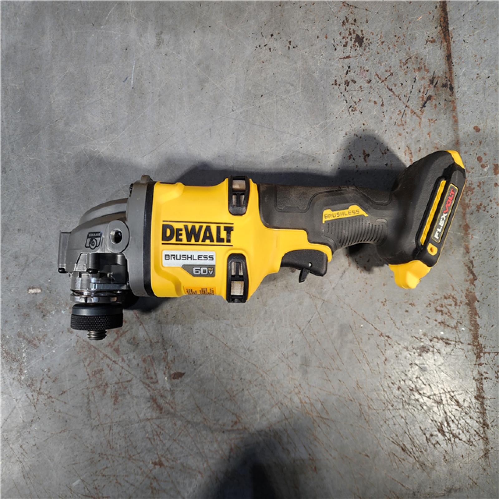 HOUSTON LOCATION - AS-IS DEWALT FLEXVOLT 60V MAX Cordless Brushless 4.5 in. to 6 in. Small Angle Grinder with Kickback Brake (Tool Only)