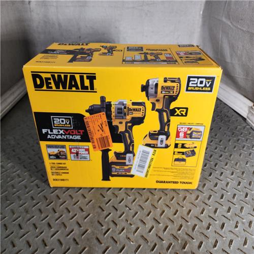 HOUSTON LOCATION - AS-IS (APPEARS LIKE NEW) 20V MAX Cordless Brushless Hammer Drill/Driver 2 Tool Combo Kit with FLEXVOLT ADVANTAGE