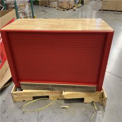 DALLAS LOCATION- Milwaukee 61 in. 11-Drawer/1-Door 22 in. D Mobile Workbench with Sliding Pegboard Back Wall in Red/Black 6.3k