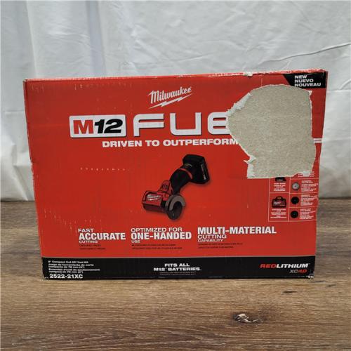 NEW! M12 FUEL 12V 3 in. Lithium-Ion Brushless Cordless Cut Off Saw Kit with One 4.0 Ah Battery Charger and Bag