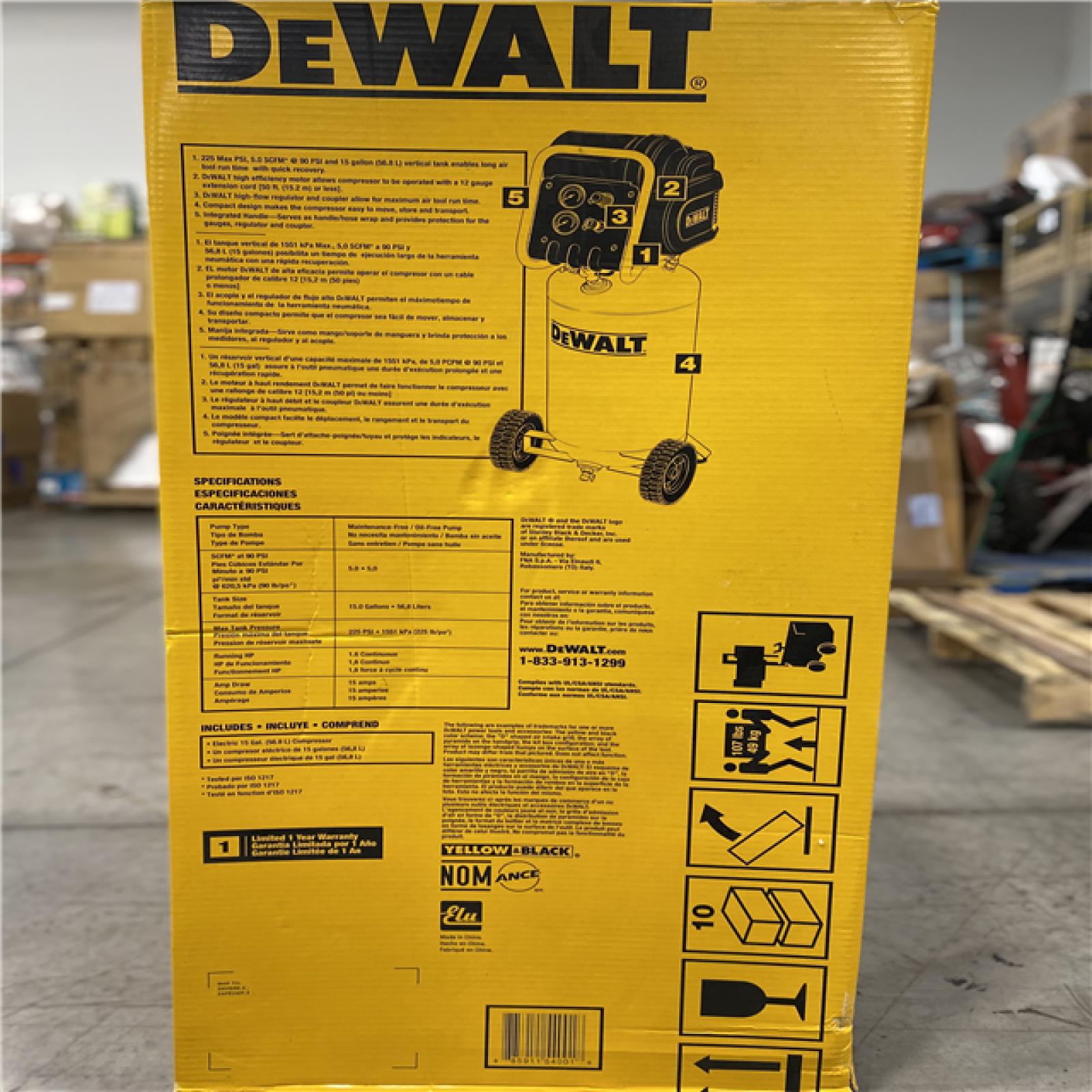 NEW! - DEWALT 15 Gal. Portable Electric Air Compressor