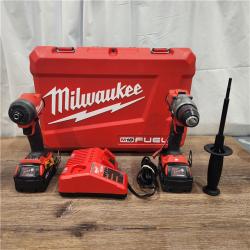 AS IS Milwaukee M18 FUEL 18V Lithium-Ion Brushless Cordless Hammer Drill and Impact Driver Combo Kit (2-Tool) with 2 Batteries